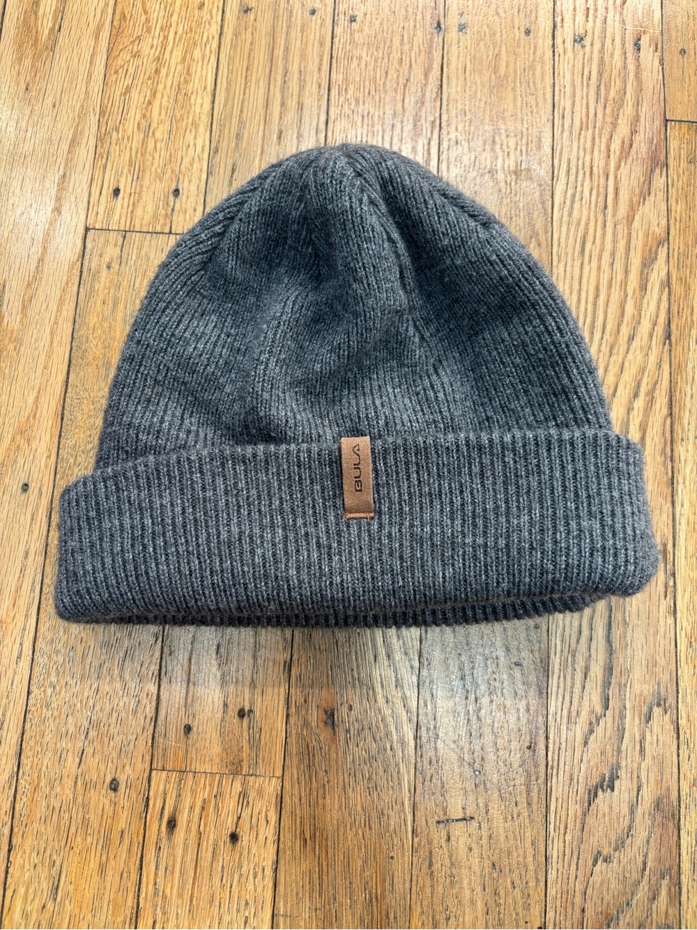 Bula Men's Dark Gray Ribbed Cuffed Beanie